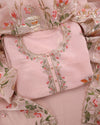 ARGA Padmaja Pure Mul Chanderi 3-Piece Unstitched Suit Set