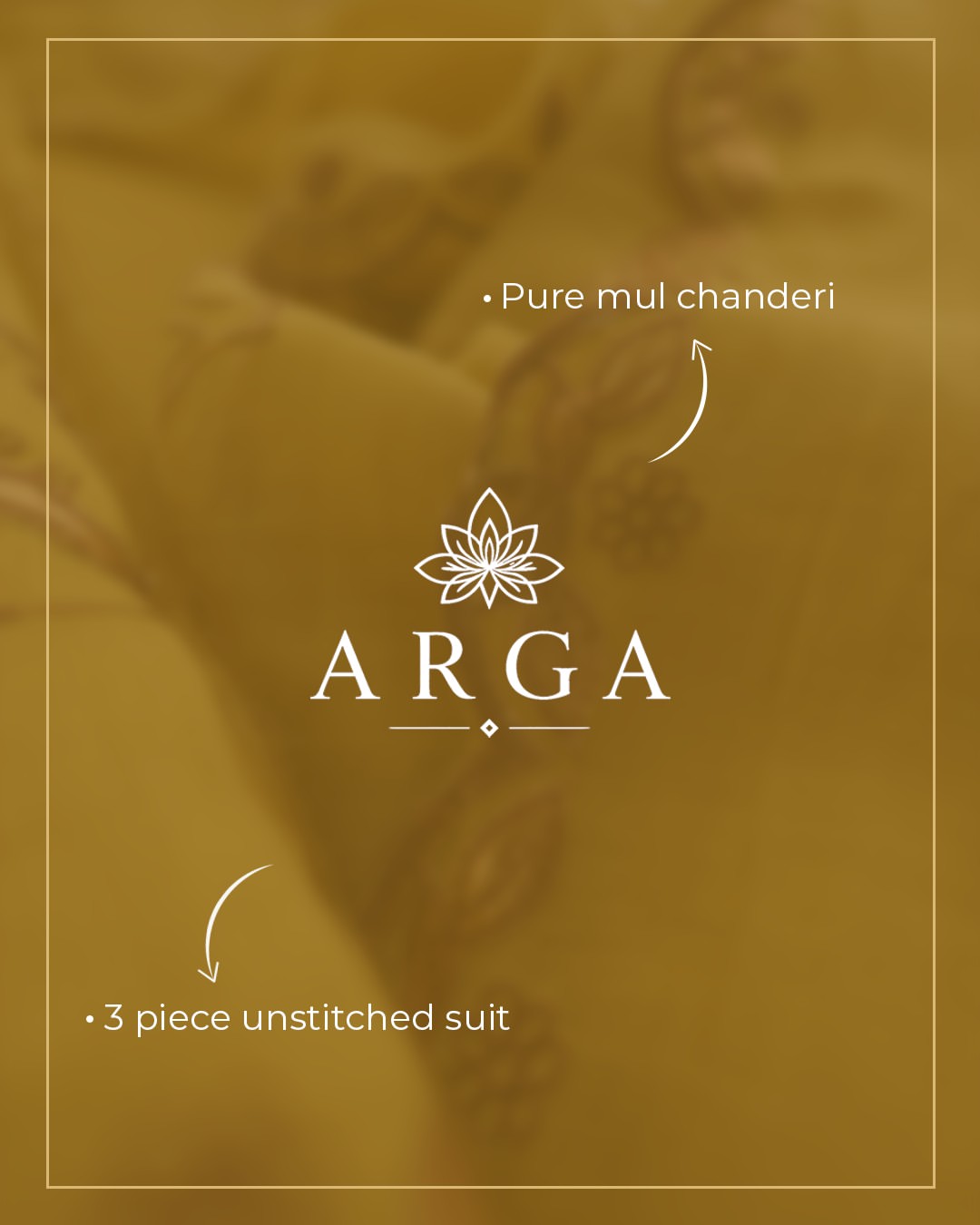 ARGA Mrigaya Pure Mul Chanderi 3-Piece Unstitched Suit Set