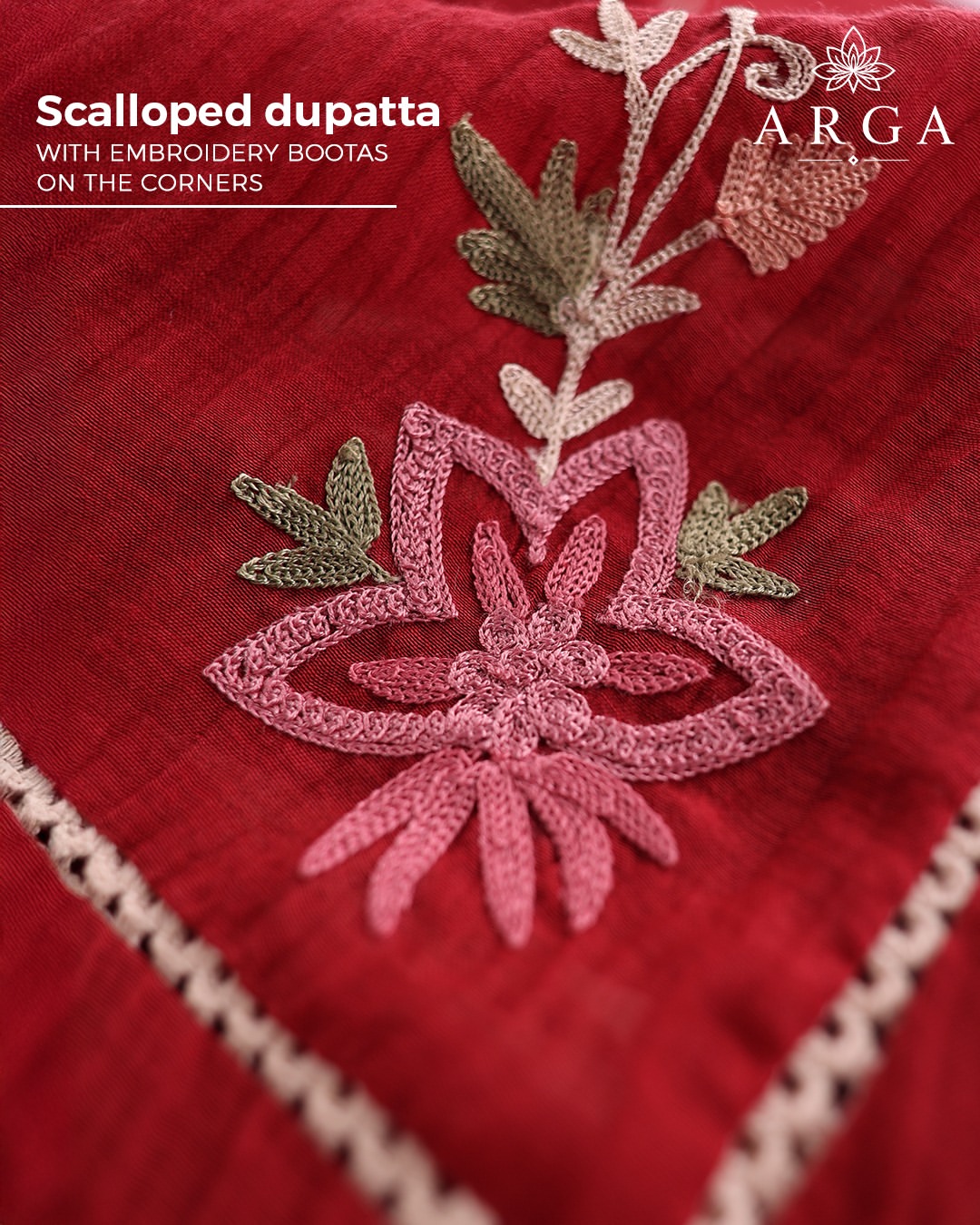 ARGA Kumudini Pure Mul Chanderi 3-Piece Unstitched Suit Set