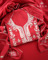 ARGA Kumudini Pure Mul Chanderi 3-Piece Unstitched Suit Set