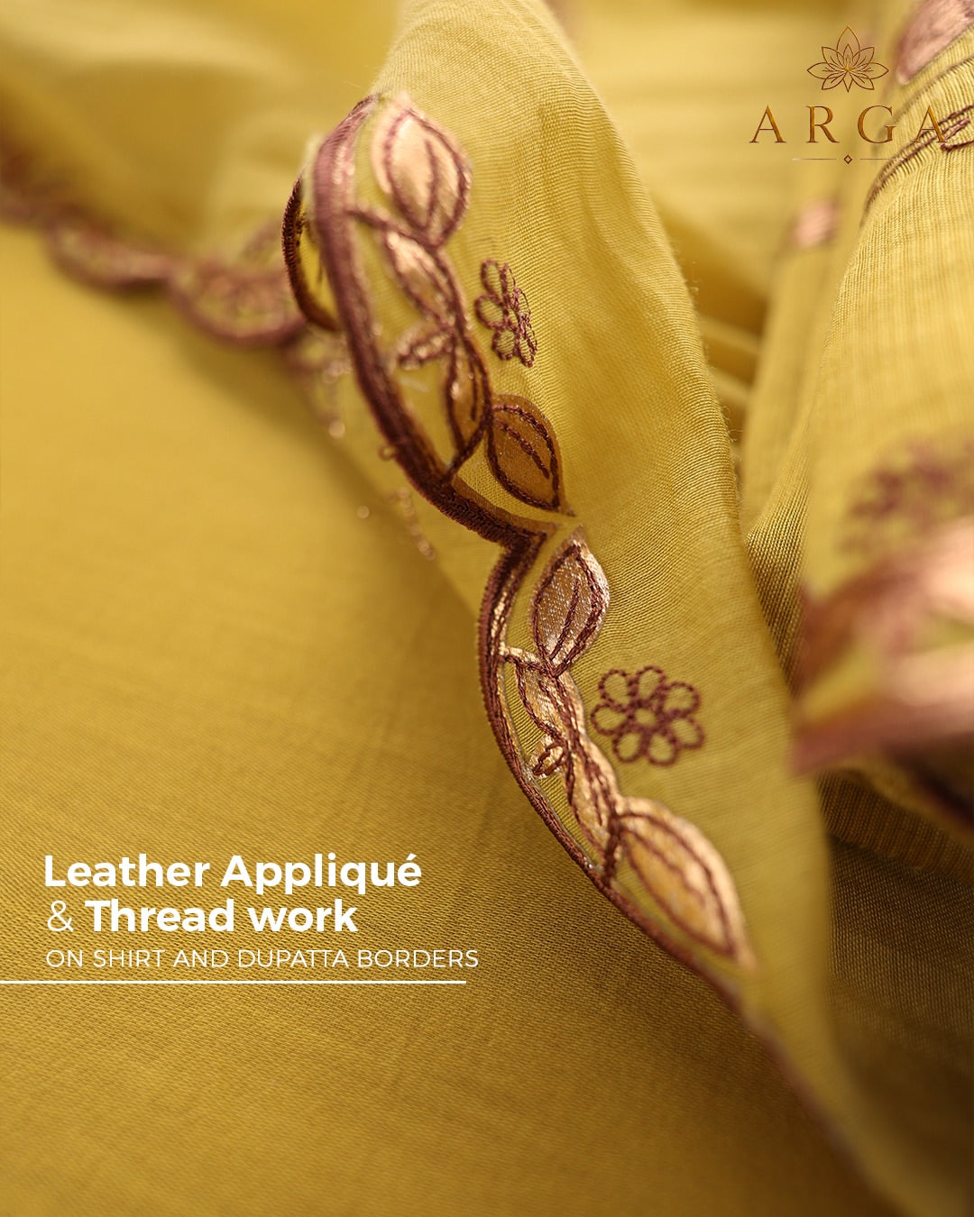 ARGA Mrigaya Pure Mul Chanderi 3-Piece Unstitched Suit Set