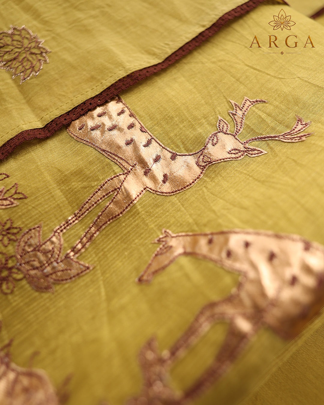 ARGA Mrigaya Pure Mul Chanderi 3-Piece Unstitched Suit Set