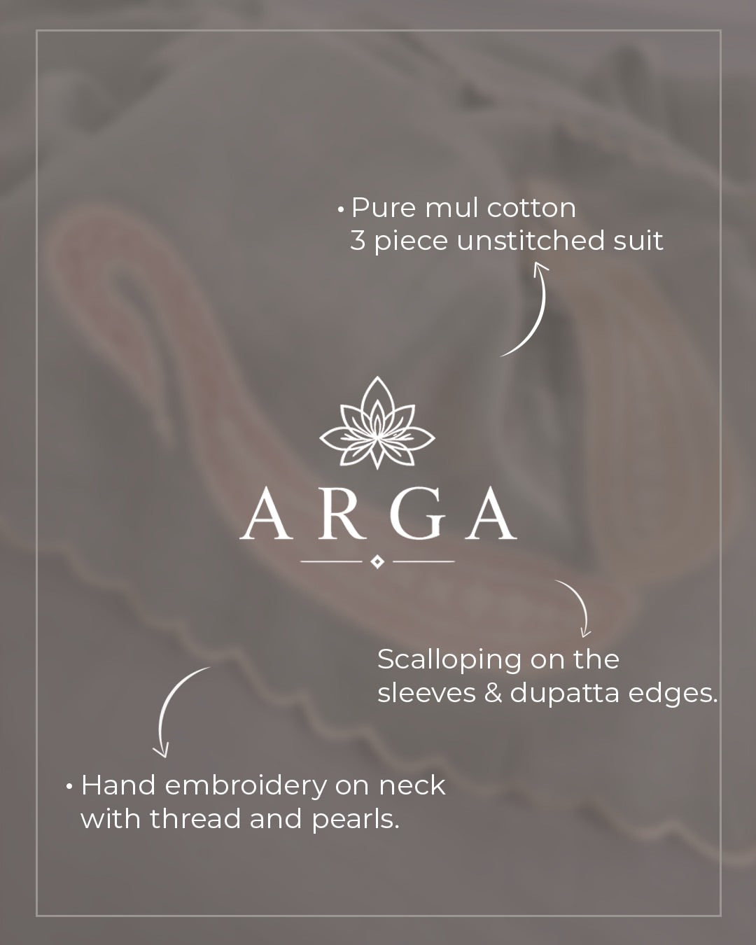 ARGA Mrinalini Pure Mul Cotton 3-Piece Unstitched Suit Set