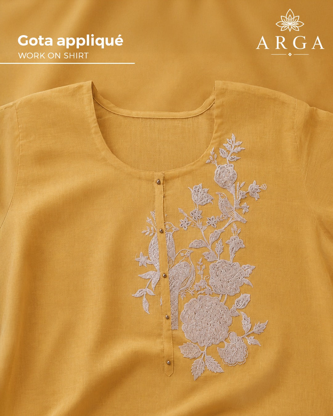 ARGA Kanak Pure Mul Chanderi 3-Piece Unstitched Suit Set