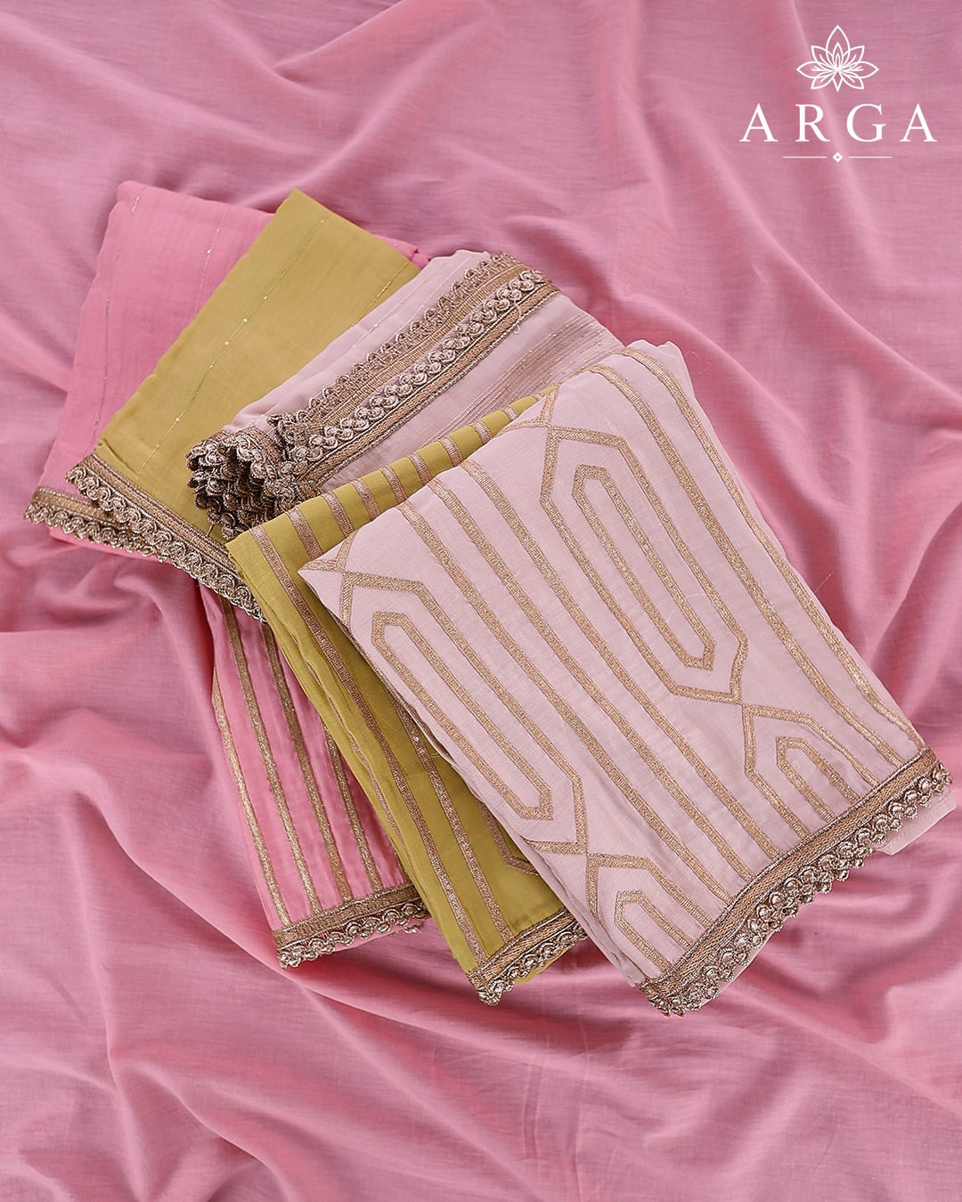 ARGA Rohini Soft Silk 3-Piece Unstitched Suit Set