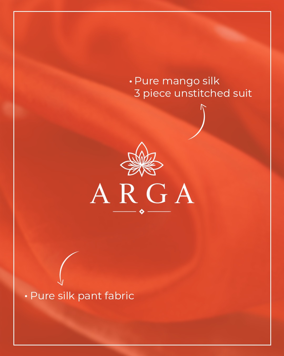 ARGA Kanchana Pure Mango Silk 3-Piece Unstitched Suit Set