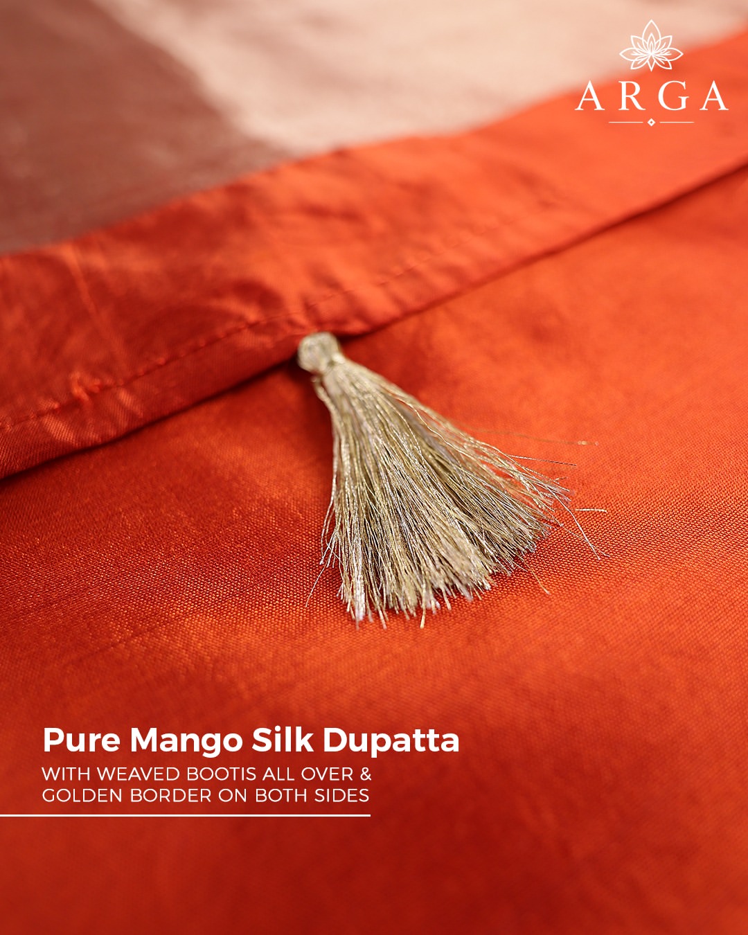 ARGA Kanchana Pure Mango Silk 3-Piece Unstitched Suit Set