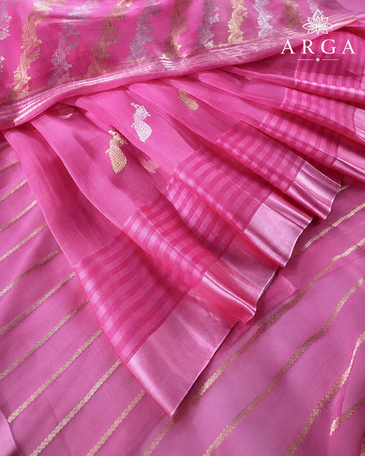 Rani Gulab Banarasi Monga Silk Saree (Testing)
