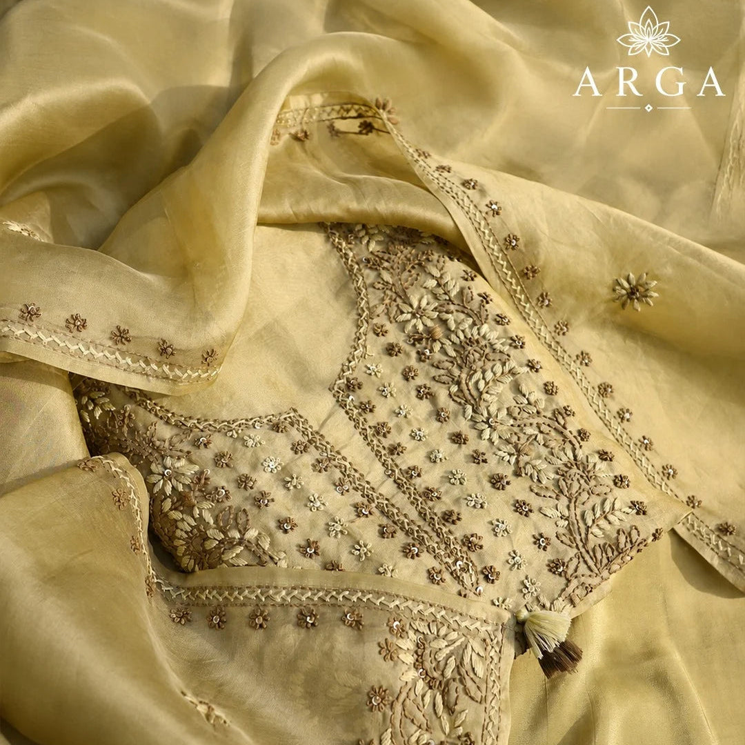 Zareen Mist Pure Organza Suit Set