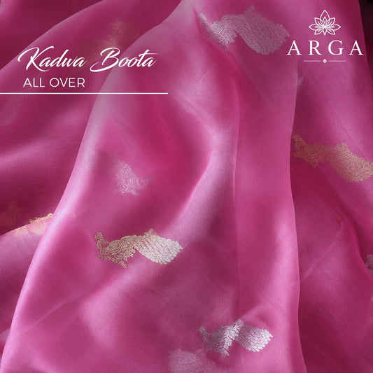 Rani Gulab Banarasi Monga Silk Saree