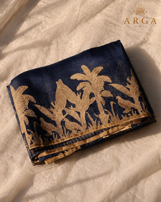 Neelvan Banarasi Kora Silk Saree